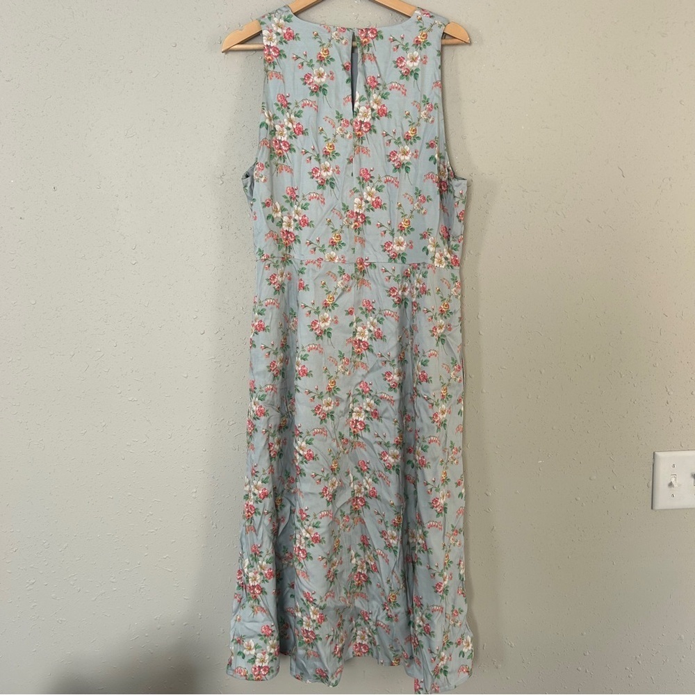 NWT Boden Floral Sleeveless Midi Dress Fit N Flare Pastel Spring Casual Formal - Picture 7 of 11